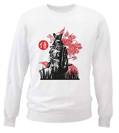 Pullover weiß Japan Samurai