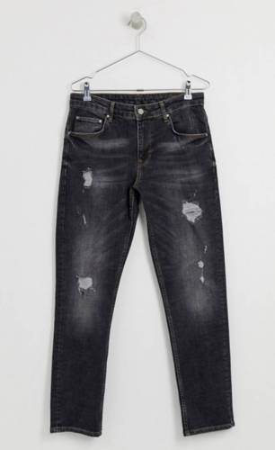 Asos Design Slim Stretch Jeans washed schwarz