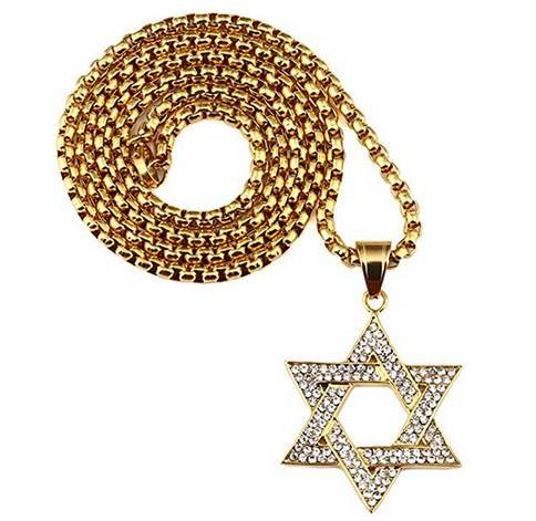Gudeke 18k Gold Vergoldet Judische Hexagramm Kette