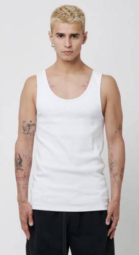 Live Fast Die Young Ribbed Tank Weiss