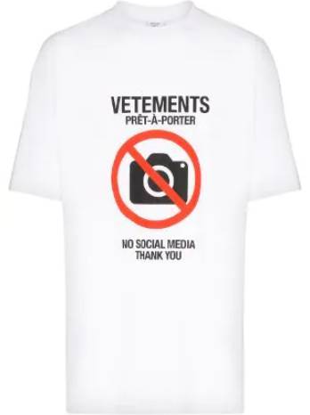 Vetements T-Shirt Antisocial Weiss