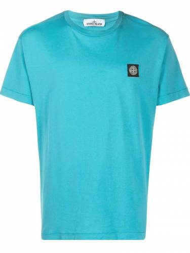 Stone Island T-Shirt mit Logo Patch Blau