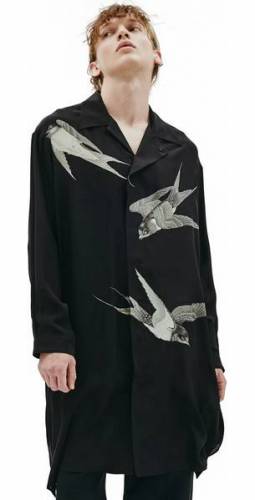 Yohji Yamamoto Seidenhemd mit Vogel Print