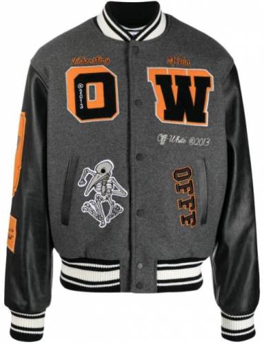 Off White Collegejacke mit Patches
