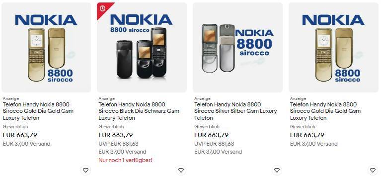 Nokia 8800 Sirocco Smartphones