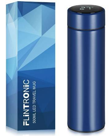 Flintronic Thermosflasche Wasserflasche blau