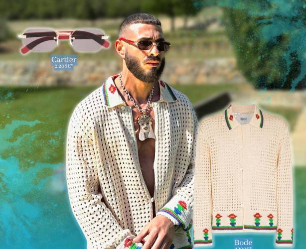 Shindy Outfit: Neue Uhr, Strickjacke, Patek Uhr, Basic Tee, Shorts, Jordans